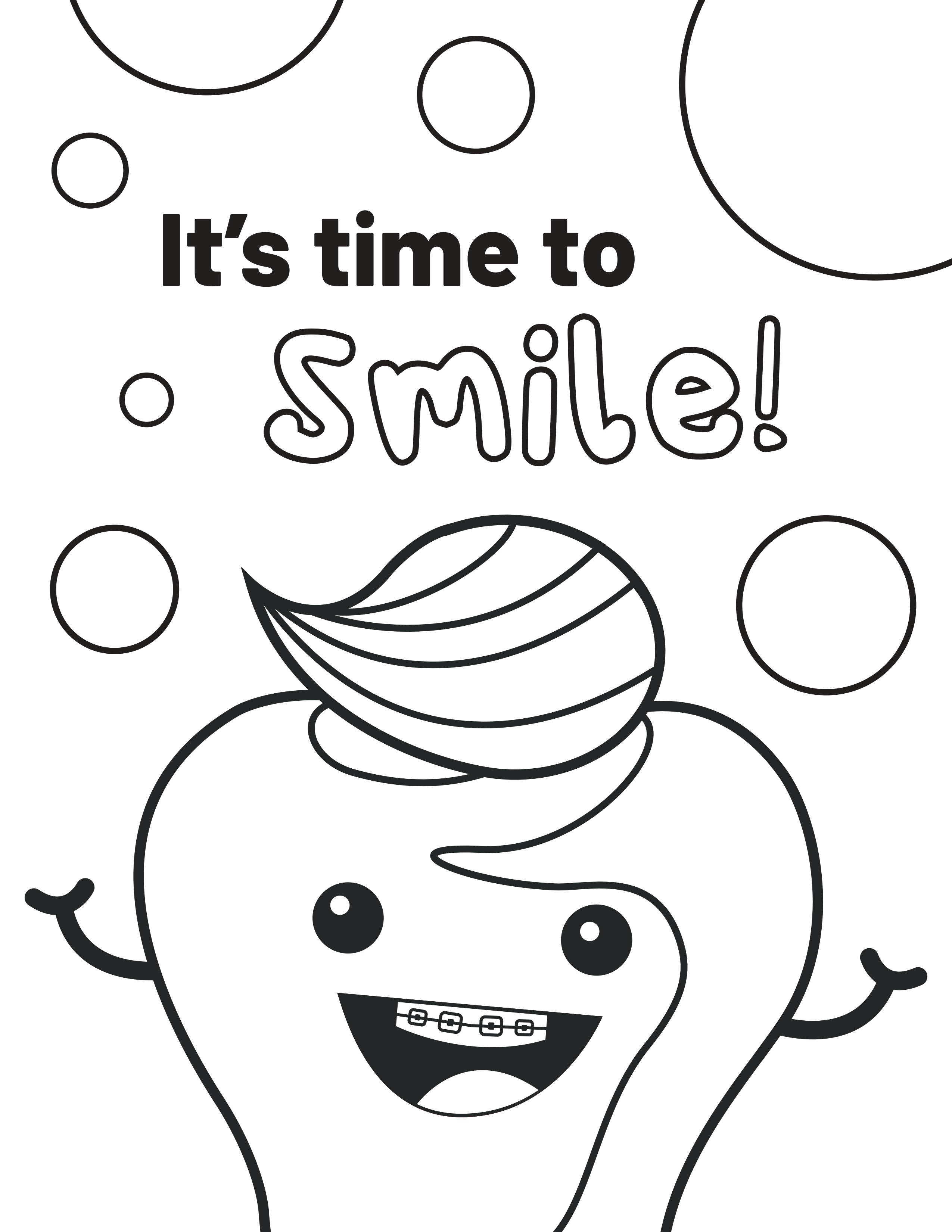 Time to Smile – Braces Pearly Color Sheet