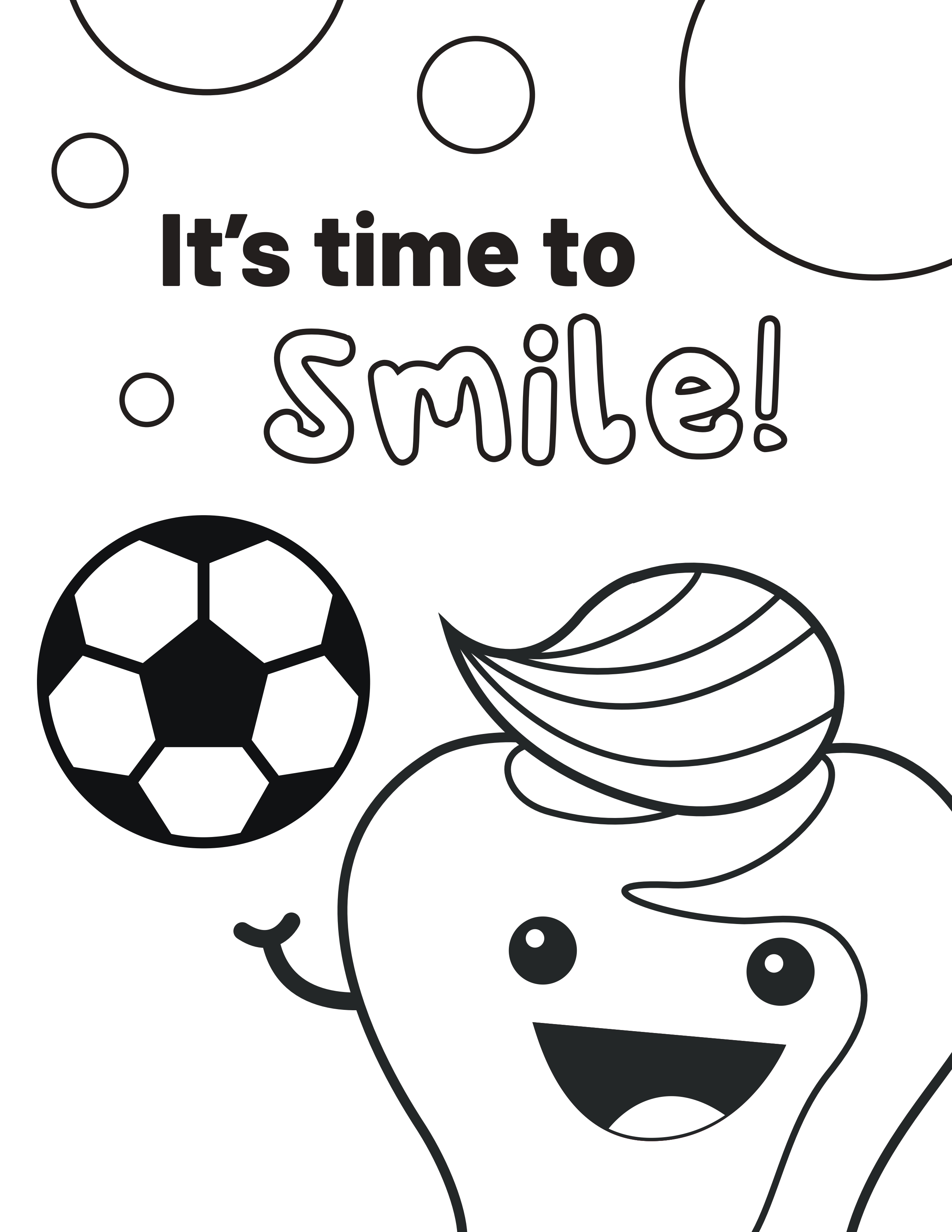 Time to Smile – Pearly Sports Color Sheet